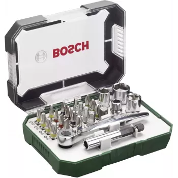 Bosch Accessories Promoline 2607017392 σετ 27 τεμ. μυτών κατσαβιδιού με μύτες ίσιες, Phillips, Pozidriv, εσωτερικές και Torx σε θήκη αποθήκευσης