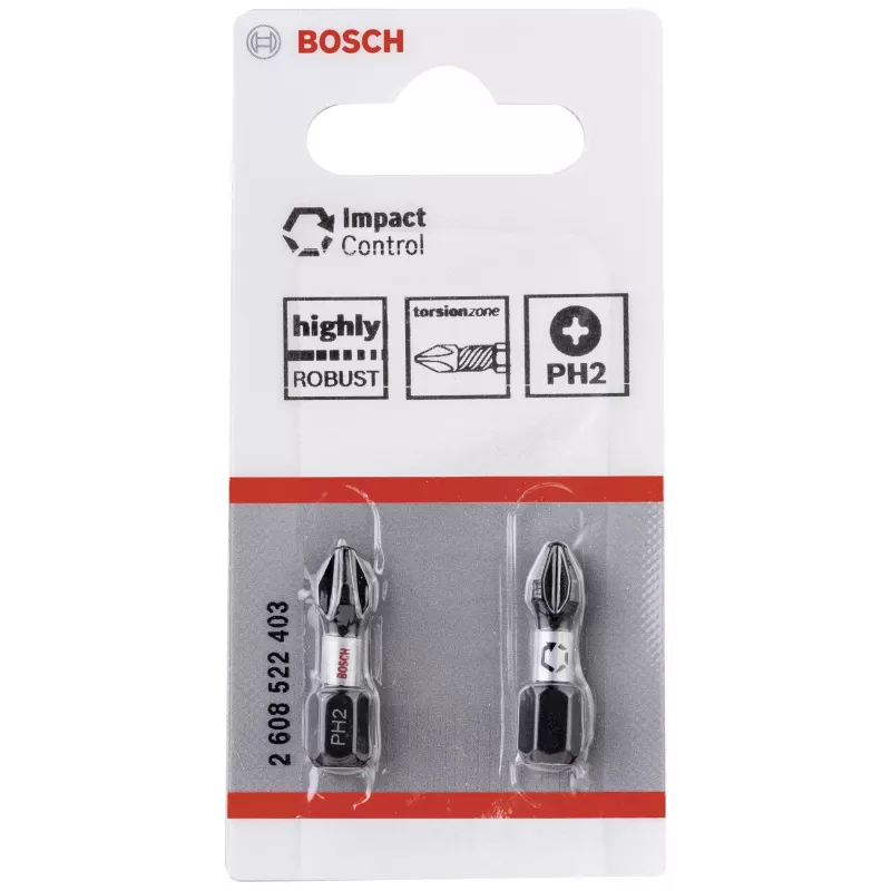Bosch Impact Control 2608522403 σετ μυτών Phillips PH2, 2 τεμ., 25 mm