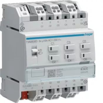 Hager TYAS606D KNX Secure Schalt-/Jalousieaktor 6/3-πλό 16A C-Last