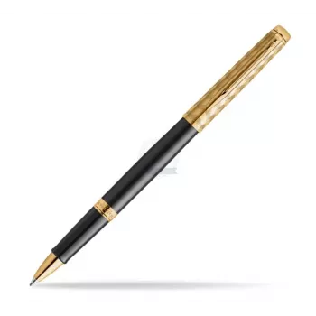 Waterman Hemisphere Rollerball-Στυλό - Λεπτό, Γυαλιστερό Μαύρο με Χρωμιωμένους Δακτυλίους, Κουτί Δώρου 2225136