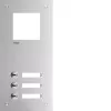 Hager RTQ103X Μπροστινή Πλάκα για Θυροτηλεόραση Mono, 3 Κουμπιά Κλήσης, Ασημί Ανοδιωμένο Αλουμίνιο