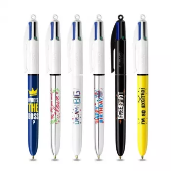 BIC 4 Colours Στυλό διαρκείας συσκευασία 6 τεμ., μπλε θήκη, 4 χρώματα μελάνης (Μπλε, Κόκκινο, Πράσινο, Μαύρο), 1,0 mm μεσαία μύτη 9926071