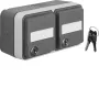 Hager WNC147 Επιτοίχια Πρίζα SCHUKO, 2-θέσια, Γκρι, IP44, Καπάκι