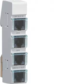 Hager LMN Module διαύλου, 4x υποδοχές RJ12, παθητικό, χωρίς τροφοδοσία ZZ12LMN04P