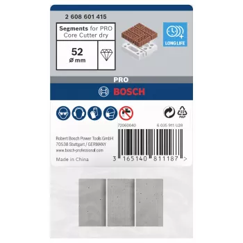 Bosch 2608601415 διαμαντένια τμήματα για στεγανές κορόνες διάτρησης, συσκευασία 3 τεμ.