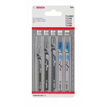 Bosch Accessories 2608667857 σετ λεπίδων σέγας ξύλου και μετάλλου Basic, 5 τεμ., στέλεχος T