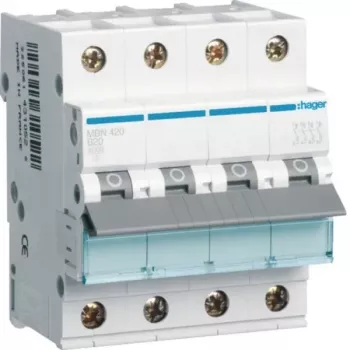 Hager MBN420 4πολικός διακόπτης προστασίας γραμμής χαρακτηριστικό B 20A 6kA