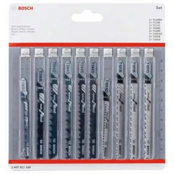 Bosch σετ λεπίδων σέγας ξύλου 2607011169 10 τεμ. T-λαβή HCS