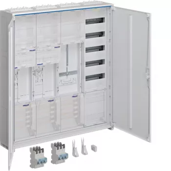 HAGER ZB34SEQ29EN univers Z πλήρες ντουλάπι, 2 θέσεις μετρητή, 3 πεδία, 5 σειρές, 180 μονάδες, IP44, λευκό