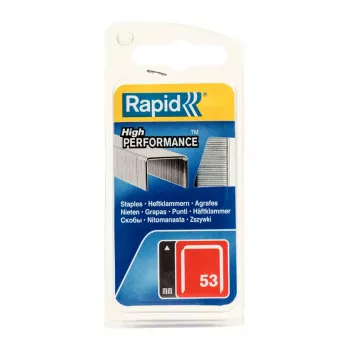Rapid No. 53 συρραπτικά λεπτού σύρματος, μήκος σκέλους 12 mm, γαλβανισμένος χάλυβας, συσκευασία 2500 τεμ. 40109505