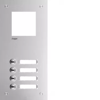 Hager RTQ104X μπροστινό πάνελ ενδοεπικοινωνίας, 4 κουμπιά, αλουμίνιο