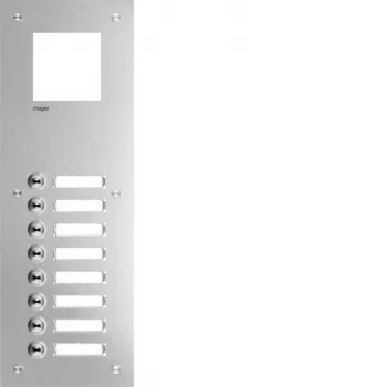 Hager RTQ108X μπροστινό πάνελ ενδοεπικοινωνίας, μονοφωνικό audio, 8 κουμπιά κλήσης, λευκό