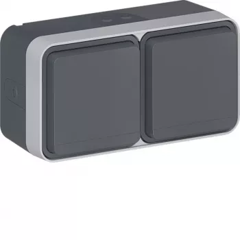 HAGER WNC126 Πρίζα Schuko, 2 απλή, οριζόντια, λευκή