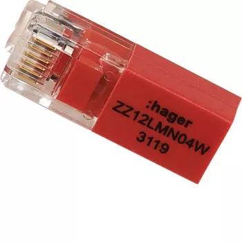 Hager Αντίσταση τερματισμού ZZ12LMN04W RJ12 για μονάδα LMN 120 Ohm