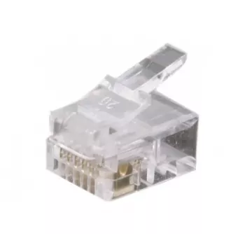 Exertis Connect Βύσμα modular RJ12 για επίπεδο καλώδιο, μη θωρακισμένο, 6P6C, συσκευασία 10 τεμ. (920630)