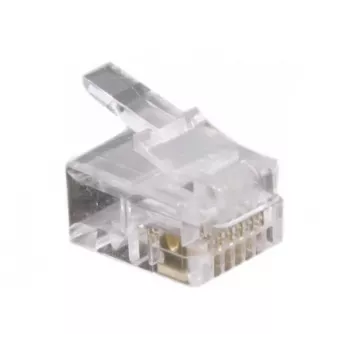 Exertis Connect Βύσμα modular RJ12 για επίπεδο καλώδιο, μη θωρακισμένο, 6P6C, συσκευασία 10 τεμ. (920630)
