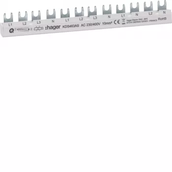 HAGER KDS463AS 3-φασική 63A 12-μονάδων QuickBusbar μπάρα φάσεων