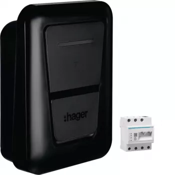 Hager witty solar II XVL122SFL Σταθμός φόρτισης EV 22kW Type-2 υποδοχή με βελτιστοποίηση ηλιακής ενέργειας