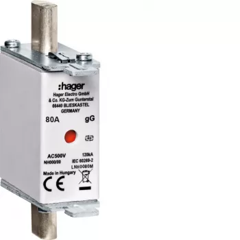 Hager LNH0080M NH000 500V gG 80A ασφάλεια με συνδυασμένο δείκτη