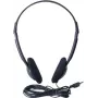 Exertis Connect ενσύρματο headset on-ear με μικρόφωνο βραχίονα, βύσμα 3,5 mm, μαύρο (059201)