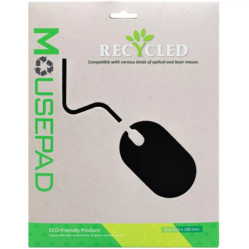 Exertis Connect Mouse pad, ανακυκλωμένο υλικό, 220 x 180 mm, Μαύρο