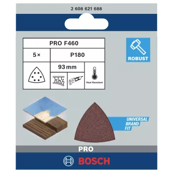 Bosch 2608621688 Γυαλόχαρτο Delta κόκκος 180, 93 mm, 5 τεμ.