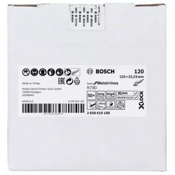 Bosch Best for Metal+Inox R780 βέλος επιφάνειας, 125 mm, X-LOCK, κόκκωση 120 2608619188