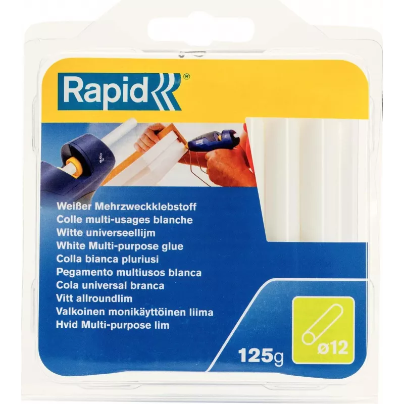 RAPID TOOLS Universal Λευκές ράβδοι θερμόκολλας 12 mm διάμετρος, EVA & ρητίνη, χωρίς διαλύτες, 1 τεμ. (40107355)