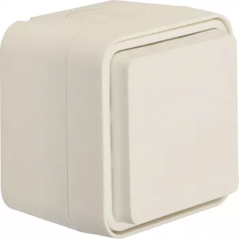 HAGER WNC160B Πρίζα SCHUKO, χωνευτή, καπάκι, αυξημένη προστασία επαφής, Λευκό πολικό