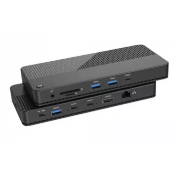 EXERTIS CONNECT KVM-Switch με Docking Station, HDMI 4K Ultra HD, LAN, 4-Port USB-Hub, Ήχος, Αναγνώστης καρτών (061110)