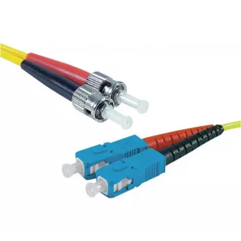 Exertis Connect Καλώδιο patch οπτικών ινών ST/UPC σε SC/UPC Singlemode duplex, 2m, OS2, LSZH, κίτρινο 392882