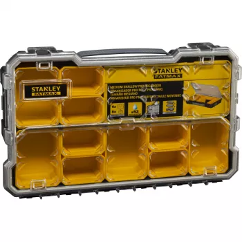 Stanley FatMax Pro-Stack Οργανωτής μικροαντικειμένων με 10 αφαιρούμενα δοχεία, μαύρο/κίτρινο