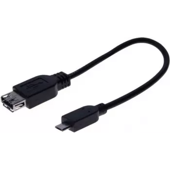 EXERTIS CONNECT Καλώδιο προσαρμογέα Micro USB OTG, USB-A υποδοχή θηλυκή σε Micro-B αρσενικό, 0,15 m, μαύρο 532416