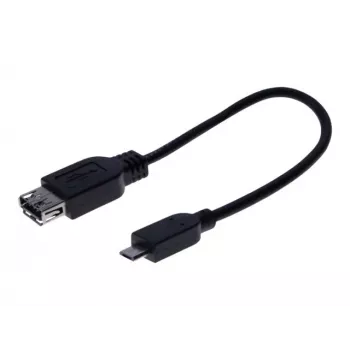 EXERTIS CONNECT Καλώδιο προσαρμογέα Micro USB OTG, USB-A υποδοχή θηλυκή σε Micro-B αρσενικό, 0,15 m, μαύρο 532416