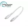 Exertis Connect Καλώδιο USB 3.2 Gen 2, 100W, USB-C σε USB-C, GRS, Λευκό, 1,0m (532558)