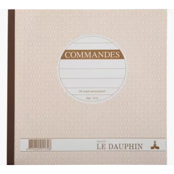 Le Dauphin Manifold Commandes Μπλοκ φόρμας παραγγελίας, 210 x 210 mm, 2 μέρη αυτοαντιγραφικό, 50 σετ, Λευκό/Κίτρινο (1172D)