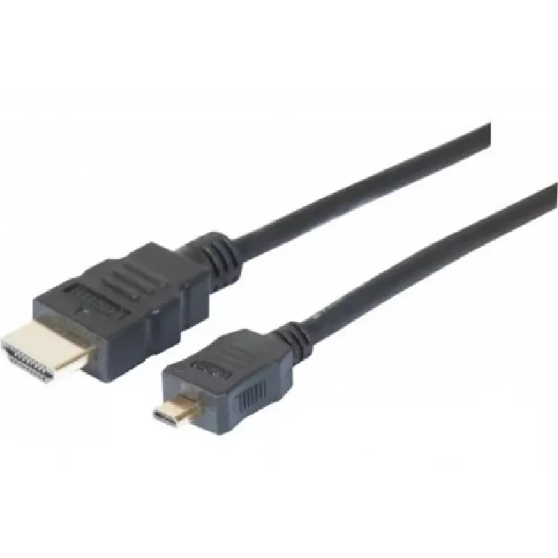 EXERTIS CONNECT Καλώδιο Micro-HDMI, High Speed με Ethernet, επιχρυσωμένο, HDMI Type-A σε Micro HDMI Type-D, 2,0 m 128495