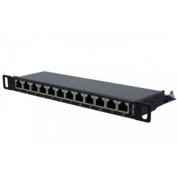 EXERTIS CONNECT Patch panel Cat. 6A STP 10 ιντσών 0,5U 12 θυρών, μαύρο 257312