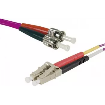 EXERTIS CONNECT Eco Καλώδιο Patch οπτικών ινών OM4 LC Duplex σε ST Duplex, 50/125 µm, Erika-Violett, 1,0 m, UPC Polish 392791