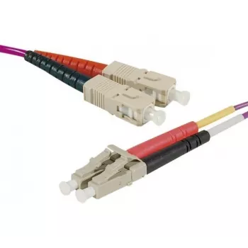 EXERTIS CONNECT Καλώδιο Patch οπτικών ινών OM4 HD, SC Duplex σε LC Duplex, 50/125 µm, Erika Violett, 0,5 m 392800