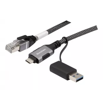 Dexlan Καλώδιο δικτύου USB Gigabit Ethernet, USB C/A σε RJ45, 2,0 m (310702)