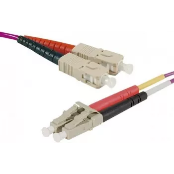 EXERTIS CONNECT Καλώδιο Patch Οπτικής Ίνας Eco, 50/125 µm, ίνα OM4, SC Duplex βύσμα αρσενικό/LC Duplex βύσμα αρσενικό, erika-violet, 3,0 m UPC UPC-Schliff (392803)