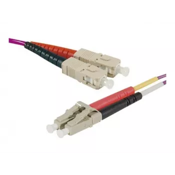 EXERTIS CONNECT Καλώδιο Patch Οπτικής Ίνας Eco, 50/125 µm, ίνα OM4, SC Duplex βύσμα αρσενικό/LC Duplex βύσμα αρσενικό, erika-violet, 3,0 m UPC UPC-Schliff (392803)