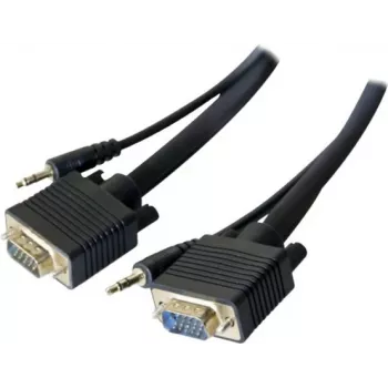 EXERTIS CONNECT Καλώδιο οθόνης S-VGA με ήχο, 15-πολικό HD D-Sub αρσενικό σε αρσενικό, 5,0 m, Μαύρο 137221