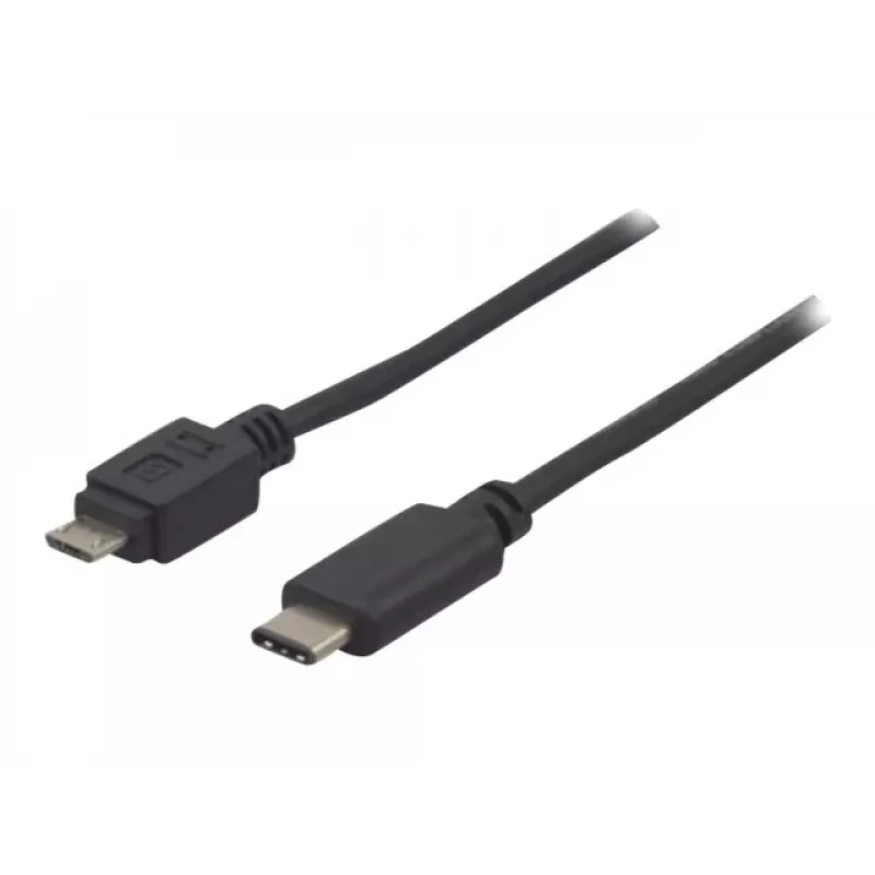 EXERTIS CONNECT Καλώδιο USB 2.0, USB Type-C σε Micro-B, Μαύρο, 1,0 m 150301