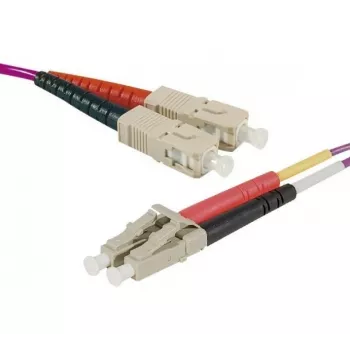 Exertis Connect LC/UPC σε LC/UPC OM4 Multimode Duplex Uniboot Patch καλώδιο, 1m, Erika Violett, LSZH 392951