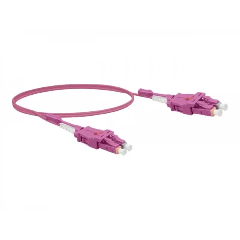 Exertis Connect LC/UPC σε LC/UPC OM4 Multimode Duplex Uniboot Patch καλώδιο, 1m, Erika Violett, LSZH 392951