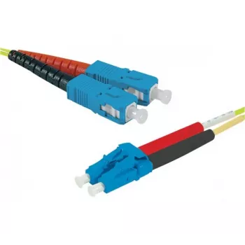 EXERTIS CONNECT 50m OS2 Singlemode Patch καλώδιο οπτικών ινών, SC Duplex σε LC Duplex, UPC Polish, Κίτρινο, High Density 393232