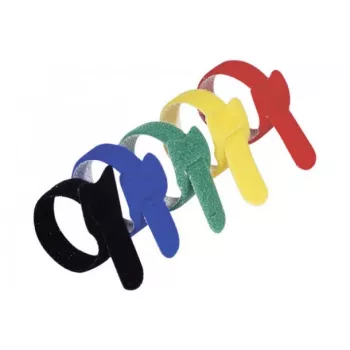 Exertis Connect Klett-Kabelbinder-Set, 210 mm x 16 mm, 15 τεμ., 5 χρώματα (μαύρο, μπλε, πράσινο, κίτρινο, κόκκινο)