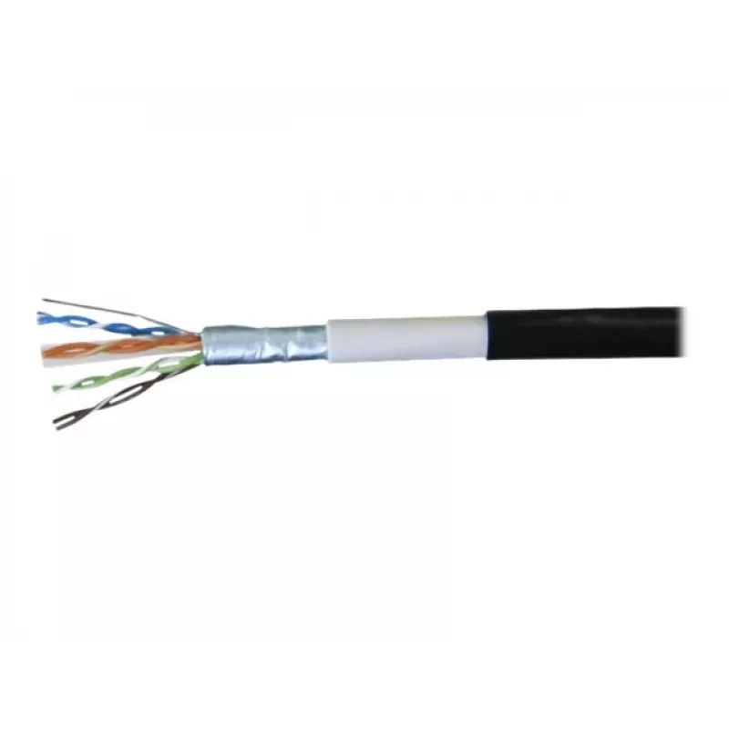 EXERTIS CONNECT Cat6 F/UTP αδιάβροχο Patch καλώδιο εξωτερικού χώρου, 2m, Μαύρο 845040
